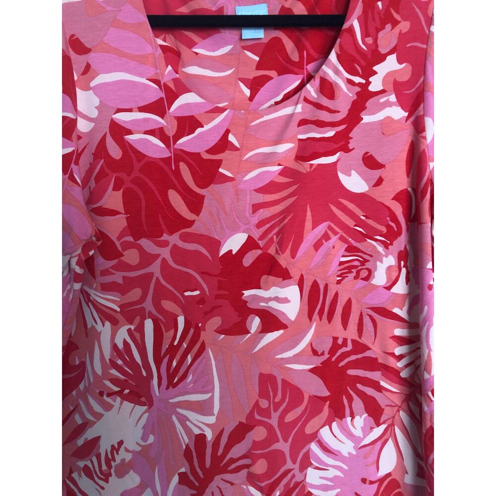 Chico's Short Sleeve Top Topical Print Women's 3 (XL) - Picture 3 of 6